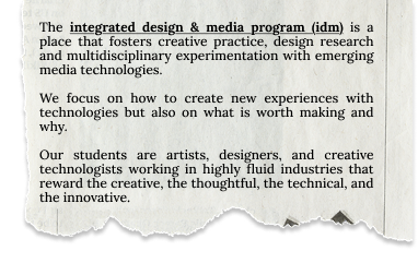 About the Integrated Design and Media program